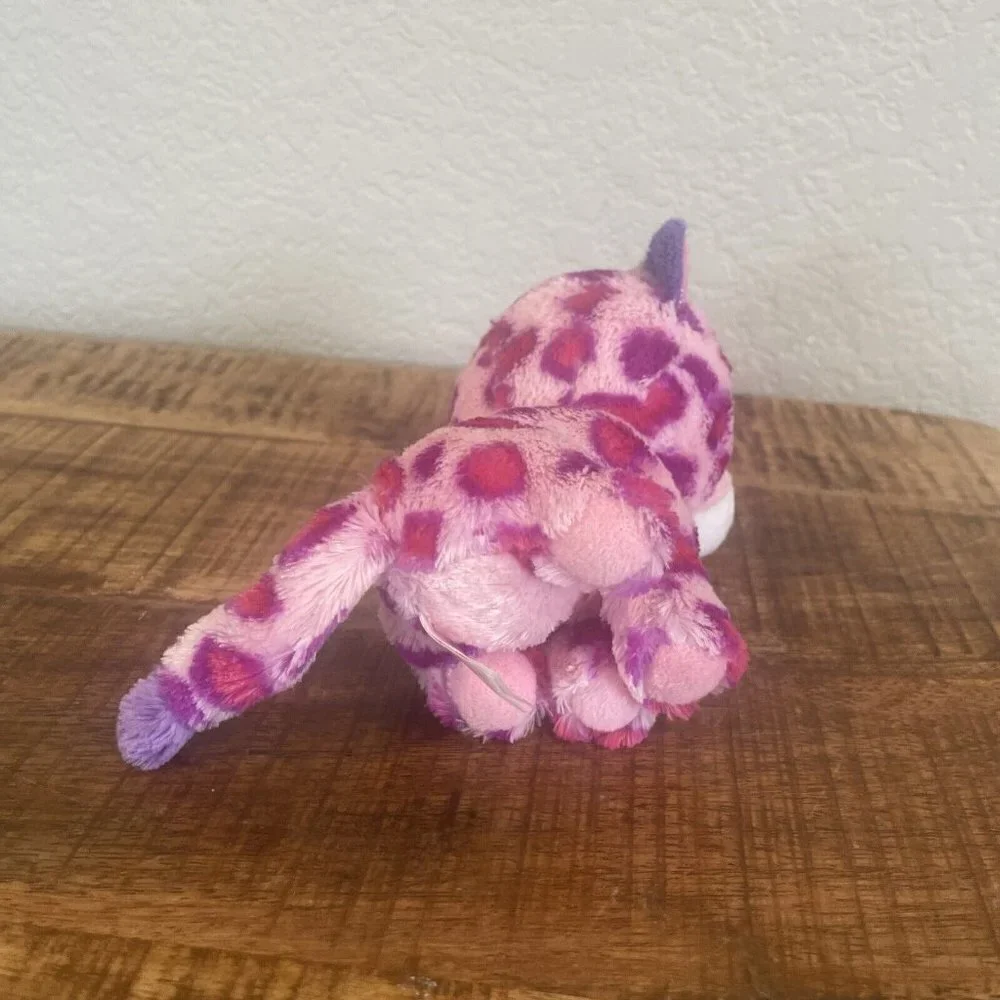 TY Beanie Boo's 6” inch Glamour Pink Purple Leopard Cat May 5 th Birthday  2015